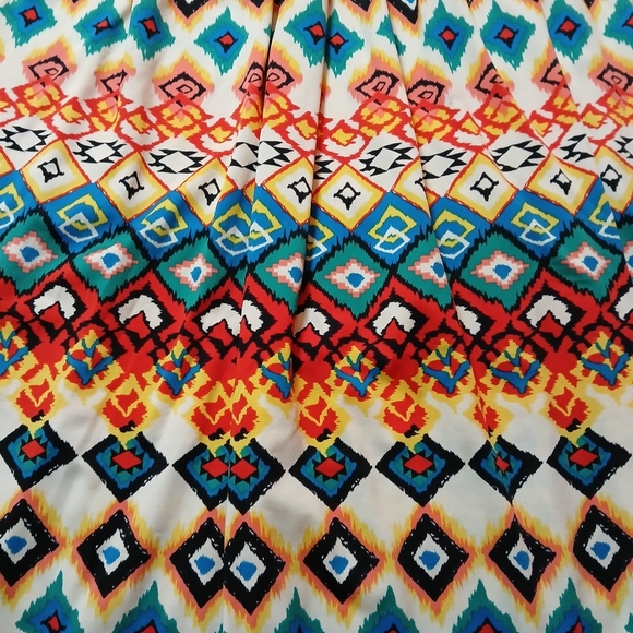 #0226 Womens Aztec Print Maxi Strapless Magic Dress Size Medium - Picture 12 of 16